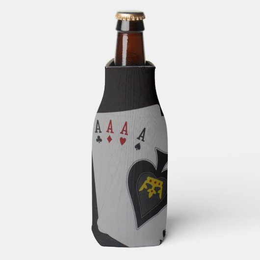Poker, Quad Aces Stubby Holder. Flesjeskoeler (Fles Voorkant)