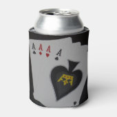 Poker, Quad Aces Stubby kan Holder. Blikjeskoeler (Blikje Voorkant)