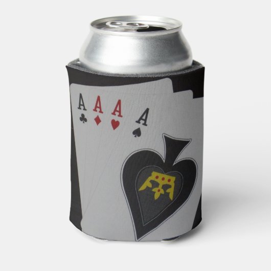 Poker, Quad Aces Stubby kan Holder. Blikjeskoeler (Blikje Achterkant)