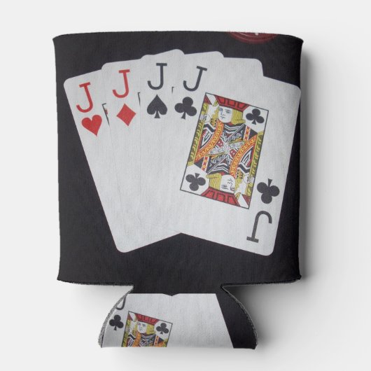 Poker, Quad Jacks Kan Stubby Houder. Blikjeskoeler (Achterkant)