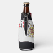 Poker, Quad Queens, Stubby Holder. Flesjeskoeler (Fles Achterkant)