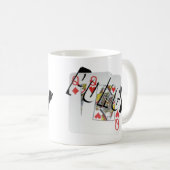 Poker Queens Dimensional Logo Coffee Mok. Koffiemok (Voorkant rechts)
