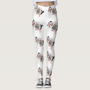 Poker Queens Logo, Leggings van het Witte Patroon 