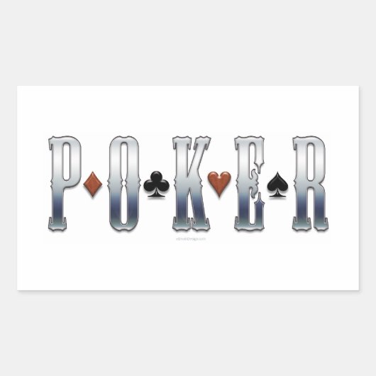 Poker Rechthoekige Sticker (Voorkant)