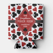 Poker Room Casino Kaart Suits Gepersonaliseerde Cl Blikjeskoeler (Voorkant)