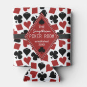 Poker Room Casino Kaart Suits Gepersonaliseerde Cl Blikjeskoeler (Achterkant)