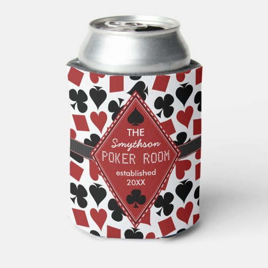 Poker Room Casino Kaart Suits Gepersonaliseerde Cl Blikjeskoeler (Blikje Achterkant)