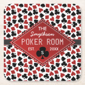  Poker Room Casino Kartonnen Onderzetters (Voorkant)