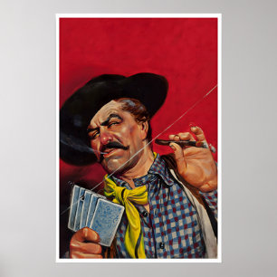 Poker Room Kunst Western Cowboy Print Bar Mancave