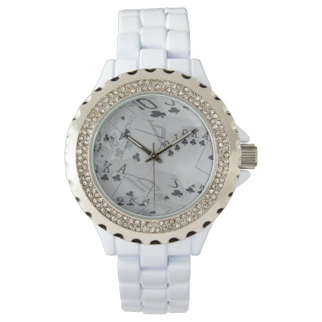 Poker Royal Club Flush Pattern Horloge (Voorkant)