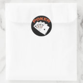 POKER ROYAL FLUSH RONDE STICKER (Tas)