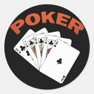 POKER ROYAL FLUSH RONDE STICKER