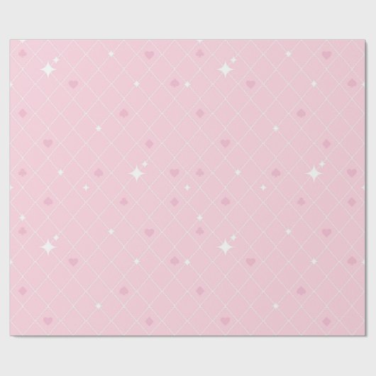 Poker roze patroon cadeaupapier (Vlak)