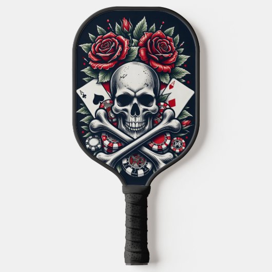 Poker Schedel Pickleball Paddle (Voorkant)