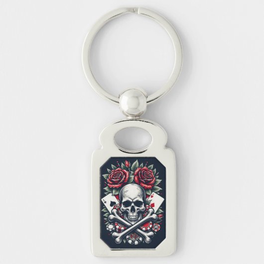 Poker Schedel Sleutelhanger (Voorkant)
