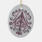 Poker Schoppen Keramisch Ornament (Rechts)