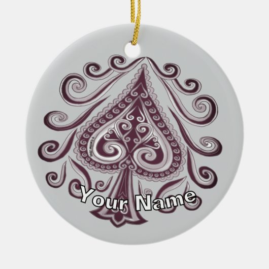 Poker Schoppen Keramisch Ornament (Voorkant)