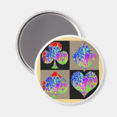 Poker Set Graffiti Liefhebbers Rond Magneet (Voorkant / Achterkant)