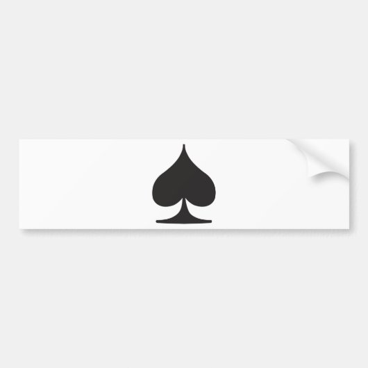 Poker Spade Suit Gambling Bumpersticker (Voorkant)
