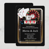 Poker-speelkaart, casino party-uitnodiging kaart (Voorkant / Achterkant)