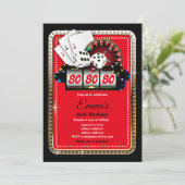 Poker-speelkaart, casino party-uitnodiging kaart (Staand voorkant)