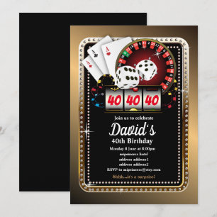 Poker-speelkaart, casino party-uitnodiging kaart