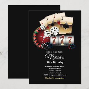 Poker-speelkaart, casino party-uitnodiging kaart