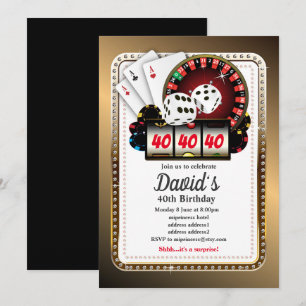 Poker-speelkaart, casino party-uitnodiging kaart
