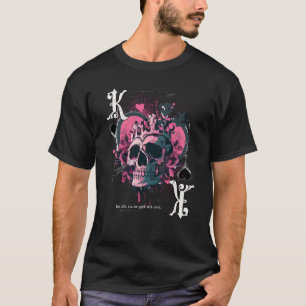 Poker speelkaart heer van harten schedel t-shirt