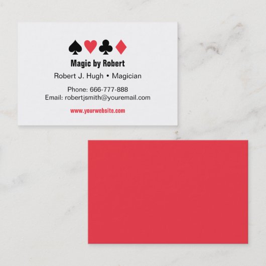Poker-speelkaarten Aces Magische Visitekaartjes (Voorkant / Achterkant)