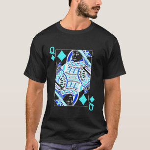 Poker speelkaarten Negatieve Kleur Queen of Diamon T-shirt