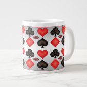 Poker speelkaarten Patroon Zilveren Mok (Voorkant rechts)