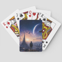 Poker speelkaarten • Sci-Fi Futuristisch stadsland