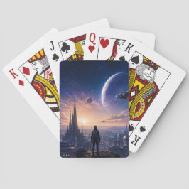 Poker speelkaarten • Sci-Fi Futuristisch stadsland