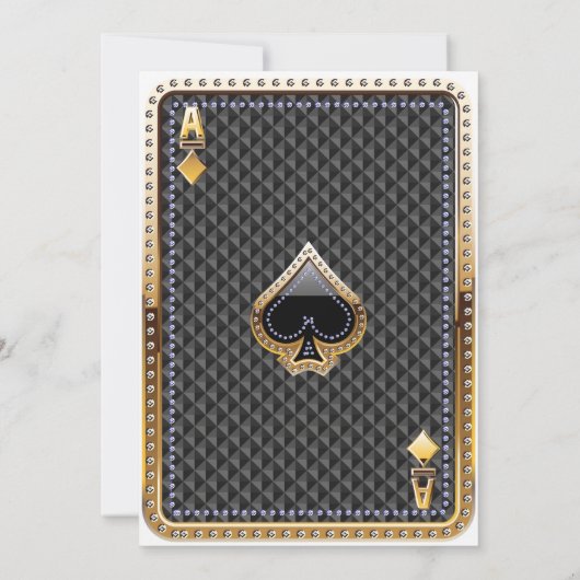 Poker Spelen Kaart Casino Verjaardagsuitnodiging (Achterkant)