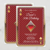 Poker Spelen Kaart Casino Verjaardagsuitnodiging (Voorkant / Achterkant)