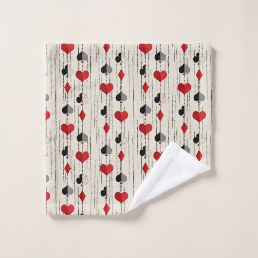 Poker spelen Kaart Symbolen Bad Handdoek (Wasdoekje)