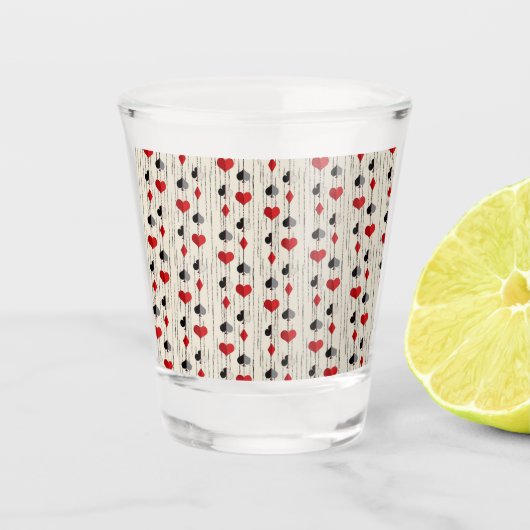 Poker spelen Kaart Symbolen Shot Glas (Voorkant)