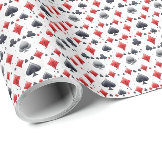 Poker Spelen Kaart Thema Gift Wrapping Paper Wrap Cadeaupapier (Rol Hoek)