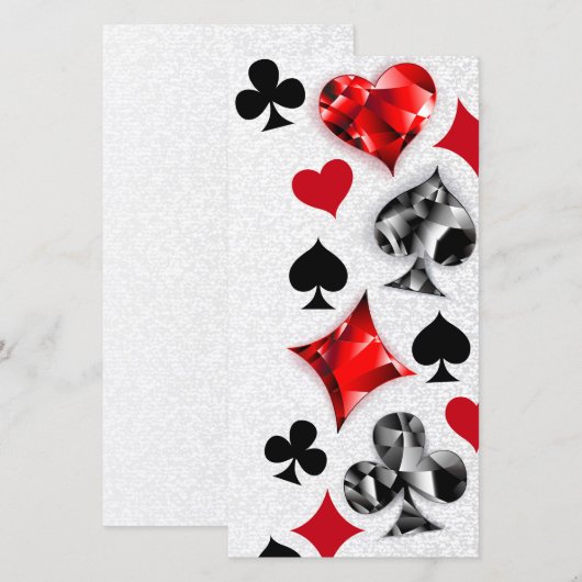 Poker Speler Gambler Spelen Kaart Suits Las Vegas (Voorkant / Achterkant)