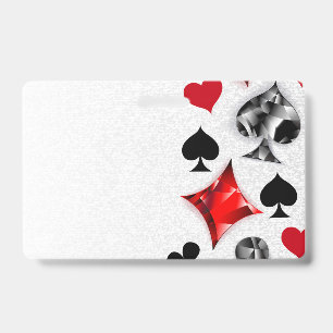 Poker Speler Gambler Spelen Kaart Suits Las Vegas Badge
