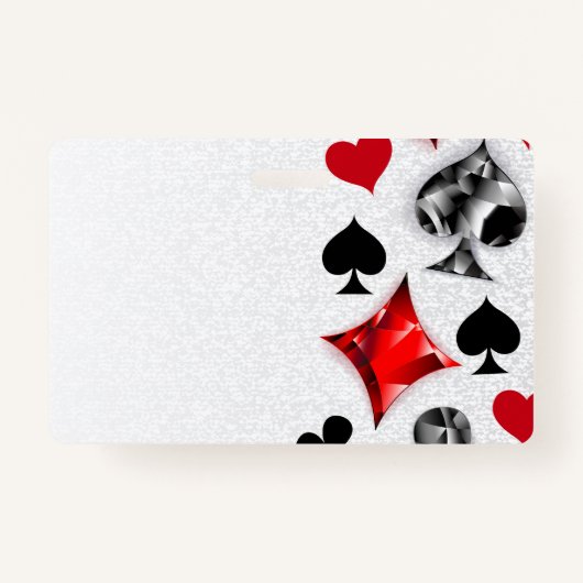 Poker Speler Gambler Spelen Kaart Suits Las Vegas Badge (Voorkant)