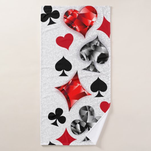 Poker Speler Gambler Spelen Kaart Suits Las Vegas Badhanddoek (Badhanddoek)