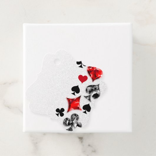 Poker Speler Gambler Spelen Kaart Suits Las Vegas Bedankjes Labels (In situ)