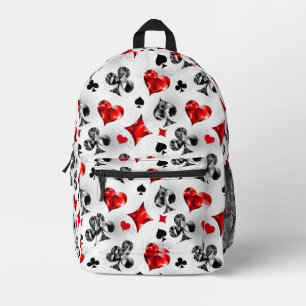 Poker Speler Gambler Spelen Kaart Suits Las Vegas Bedrukte Rugzak