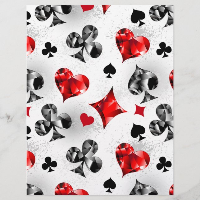 Poker Speler Gambler Spelen Kaart Suits Las Vegas Briefhoofd (Voorkant)