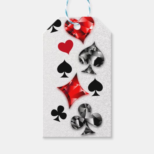 Poker Speler Gambler Spelen Kaart Suits Las Vegas Cadeaulabel (Voorkant)