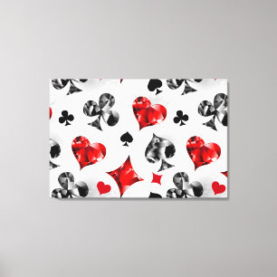 Poker Speler Gambler Spelen Kaart Suits Las Vegas Canvas Afdruk