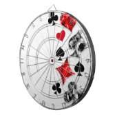 Poker Speler Gambler Spelen Kaart Suits Las Vegas Dartbord (Voorkant Rechts)