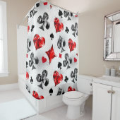 Poker Speler Gambler Spelen Kaart Suits Las Vegas Douchegordijn (In situ)